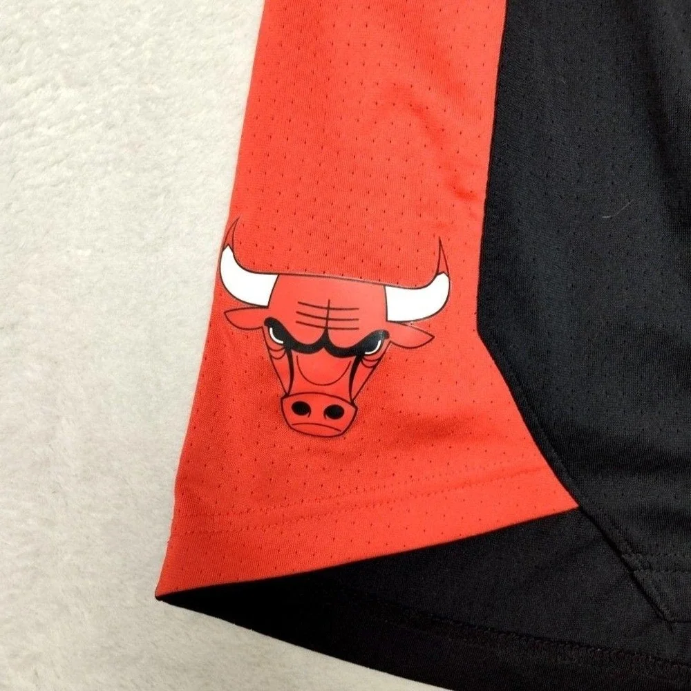 Chicago Bulls Nike Shorts‎ Mens M Black Red NBA Basketball Dri-FIT Mesh Workout